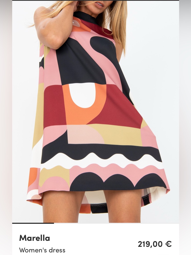 Marella Colorblock Tunic Dress - Pink, Black, Orange